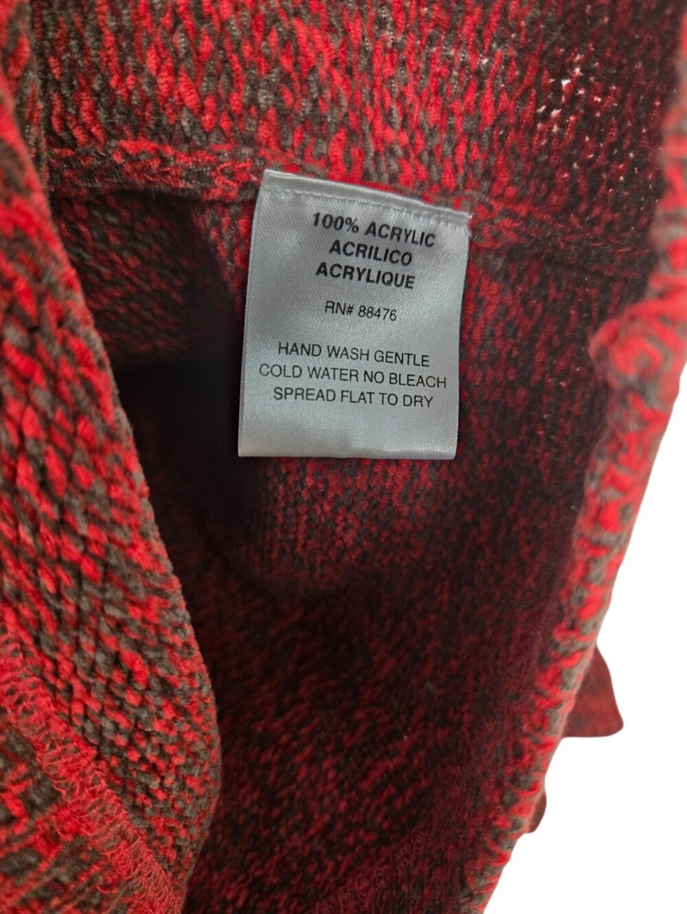Vintage South Bay XL Red Marled Knit Collared Cardigan Sweater Y2K - Picture 5 of 6